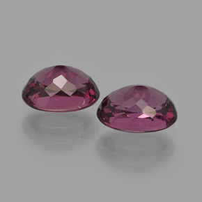 Pedras preciosas de granada rodolita roxo natural de 2,52 ct, corte oval, VS