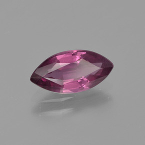 Granada rodolita rapberry vermelho roxo natural 1,22ct, marquise, VS