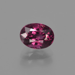 Granada rodolita vermelho natural 1,29ct, corte oval, VVS-VS