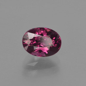 Granada rodolita vermelho natural 1,29ct, corte oval, VVS-VS