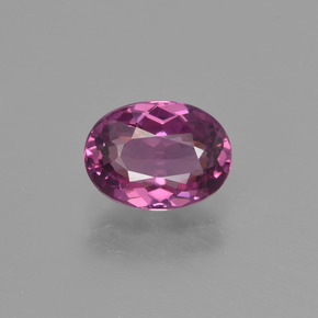 Granada rodolita vermelho natural 1,22ct, corte oval, VVS-VS