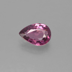 Granada rodolita vermelho natural 0,84ct, formato de pêra, VS