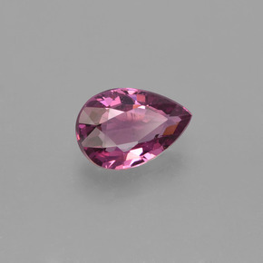 Granada rodolita vermelho natural 0,84ct, formato de pêra, VS