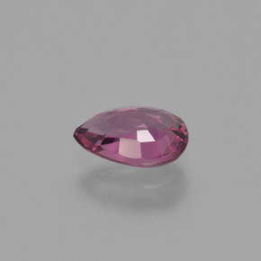 Granada rodolita vermelho natural 0,84ct, formato de pêra, VS