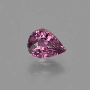 Granada rodolita vermelho natural 0,93ct, formato de pêra, VS