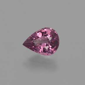 Granada rodolita vermelho natural 0,93ct, formato de pêra, VS