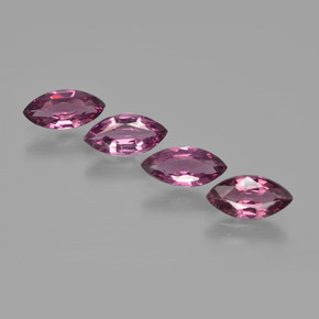 Pedras preciosas de granada rodolita roxo natural de 3,77 ct, marquise, VS