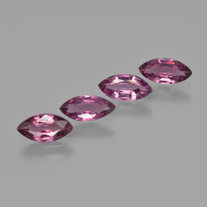 Pedras preciosas de granada rodolita roxo natural de 3,77 ct, marquise, VS