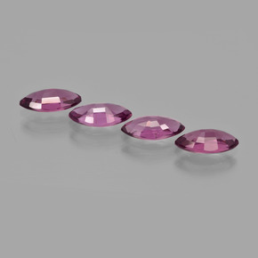 Pedras preciosas de granada rodolita roxo natural de 3,77 ct, marquise, VS