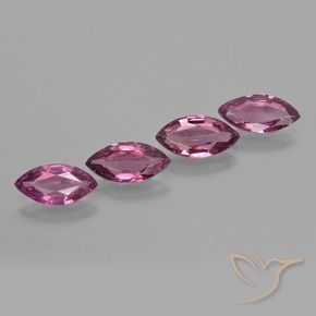Pedras preciosas de rodolita granada roxo médio natural de 3.18 ct, Marquesa, VVS-VS