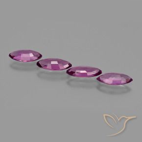 Pedras preciosas de rodolita granada roxo médio natural de 3.72 ct, Marquesa, VS