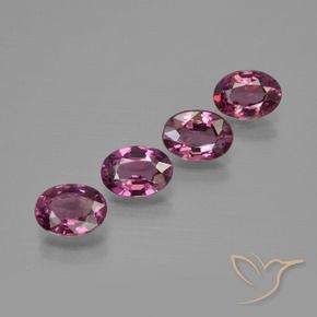Pedras preciosas de rodolita granada roxo médio natural de 3.85 ct, oval, VS