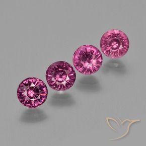 Pedras preciosas de rodolita granada roxo avermelhado natural de 2.86 ct, Redondo, VS