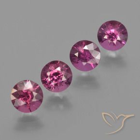 Pedras preciosas de rodolita granada roxo avermelhado natural de 2.58 ct, Redondo, VS