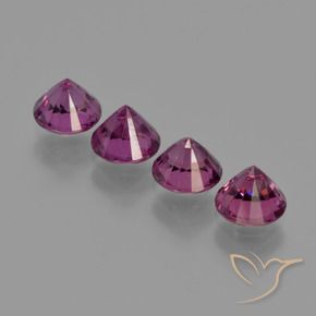 Pedras preciosas de rodolita granada roxo avermelhado natural de 2.58 ct, Redondo, VS