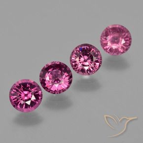 Pedras preciosas de granada rodolita roxo natural de 2,44 ct, corte redondo, VS