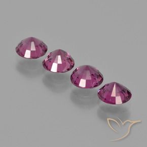 Pedras preciosas de granada rodolita roxo natural de 2,44 ct, corte redondo, VS