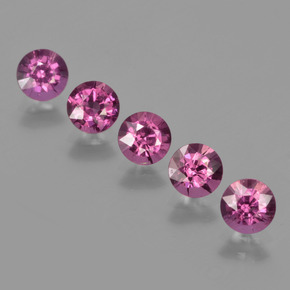 Pedras preciosas de granada rodolita roxo natural de 2,96 ct, corte redondo, VS