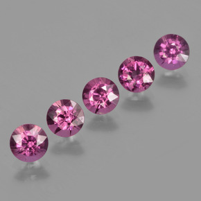 Pedras preciosas de granada rodolita roxo natural de 2,96 ct, corte redondo, VS