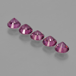 Pedras preciosas de granada rodolita roxo natural de 2,96 ct, corte redondo, VS