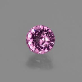 Granada rodolita vermelho natural 0,81ct, corte redondo, VS