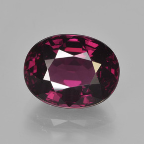 Granada rodolita vermelho natural 4,29ct, corte oval, VVS-VS