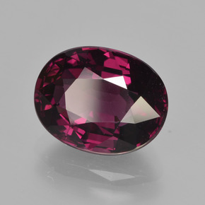 Granada rodolita vermelho natural 4,29ct, corte oval, VVS-VS