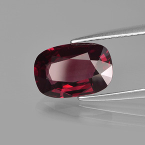 Granada rodolita vermelho natural 3,17ct, almofada cortada, VVS-VS
