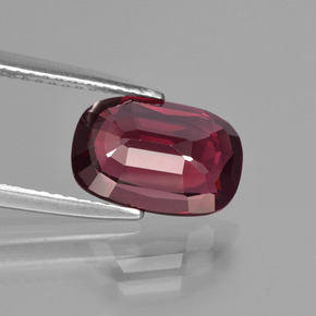 Granada rodolita vermelho natural 3,17ct, almofada cortada, VVS-VS