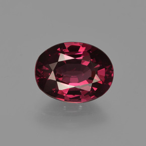 Granada rodolita vermelho natural 2,04ct, corte oval, VS
