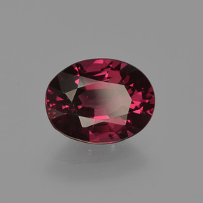 Granada rodolita vermelho natural 2,04ct, corte oval, VS