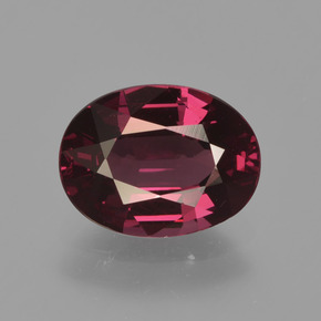 Granada rodolita vermelho natural 2,01ct, corte oval, VVS-VS