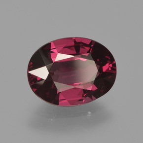 Granada rodolita vermelho natural 2,01ct, corte oval, VVS-VS