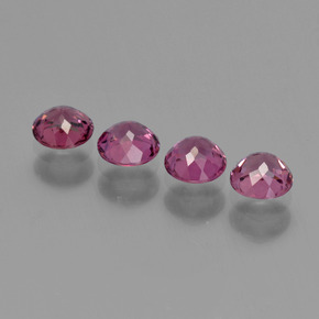 Pedras preciosas de Rodolita Granada framboesa vermelha natural de 1.38 ct, Corte Redondo, VS