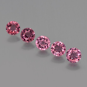 Pedras preciosas de Rodolita Granada framboesa vermelha natural de  ct, Corte Redondo, VS