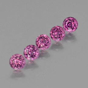 Pedras preciosas de granada rodolita vermelho framboesa natural de  ct, corte redondo, VS