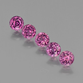 Pedras preciosas de granada rodolita vermelho framboesa natural de  ct, corte redondo, VS