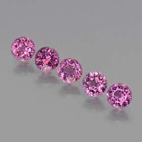 Pedras preciosas de granada rodolita vermelho natural de 1,85 ct, corte redondo, VS