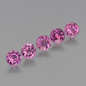 Pedras preciosas de granada rodolita vermelho natural de 1,85 ct, corte redondo, VS