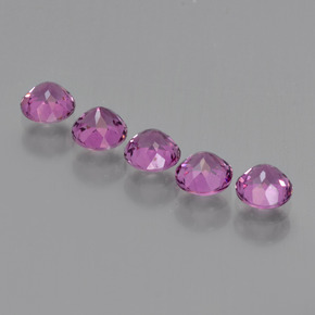 Pedras preciosas de granada rodolita vermelho natural de 1,85 ct, corte redondo, VS