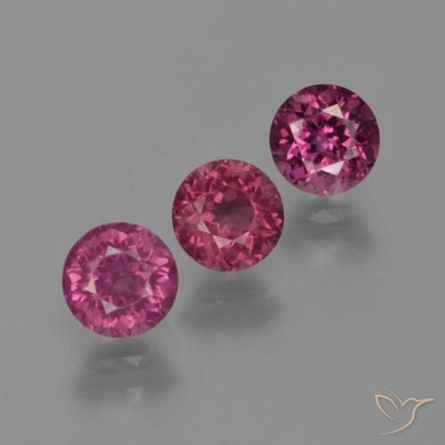 Pedras preciosas de rodolita granada Baga Rosa Roxa natural de 2.27 ct, Redondo, VS