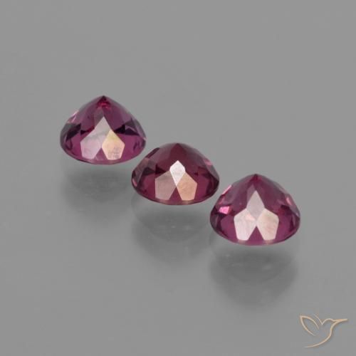 Pedras preciosas de rodolita granada Baga Rosa Roxa natural de 2.27 ct, Redondo, VS