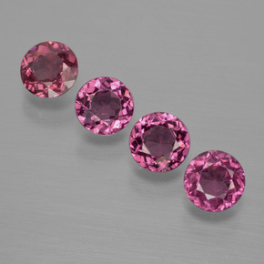 Pedras preciosas de granada rodolita roxo natural de 2,24 ct, corte redondo, VS