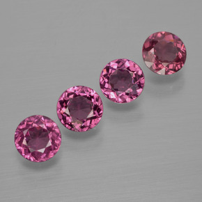 Pedras preciosas de granada rodolita roxo natural de 2,24 ct, corte redondo, VS