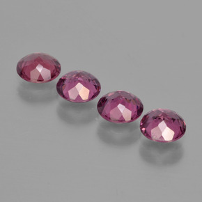 Pedras preciosas de granada rodolita roxo natural de 2,24 ct, corte redondo, VS