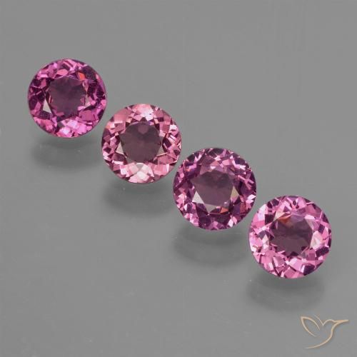 Pedras preciosas de granada rodolita roxo natural de 2,25 ct, corte redondo, VVS-VS