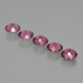 Pedras preciosas de granada rodolita vermelho natural de 2,69 ct, corte redondo, VVS-VS
