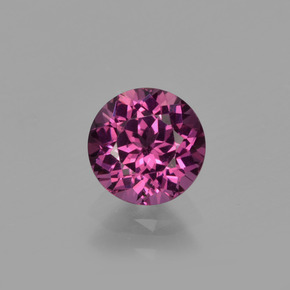 Granada rodolita vermelho natural 0,87ct, corte redondo, VVS