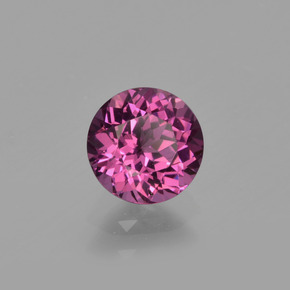 Granada rodolita vermelho natural 0,87ct, corte redondo, VVS