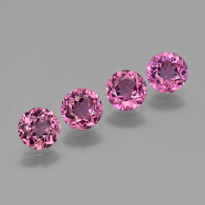 Pedras preciosas de granada rodolita vermelho natural de 2,24 ct, corte redondo, VS
